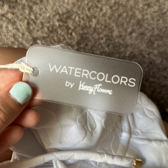 KENNY FLOWERS 🤍 THE SANTORINI - WHITE FLORAL JACQUARD UNDERWIRE ONE PIECE - Picture 14 of 15